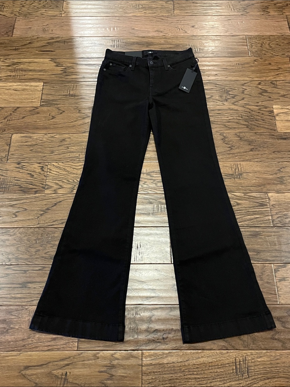 7 For All Mankind Black Denim Dojo High Rise NWT Size 28